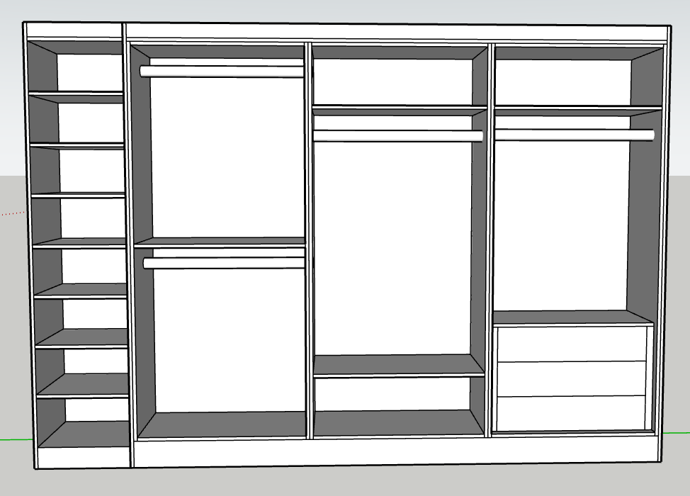 Fitted wardrobes Upto 3.5m Width