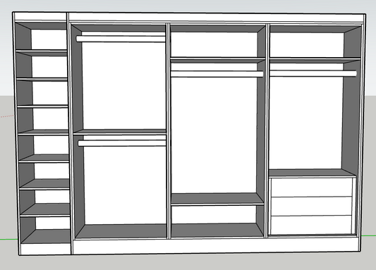 Fitted wardrobes Upto 3.5m Width